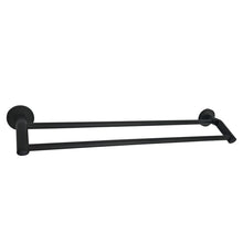 Load image into Gallery viewer, black towel rail 60cm Double Towel Holder Black Finish Wall Mounted Rack Holder Accessory
