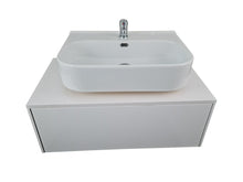 Load image into Gallery viewer, Vanity Unit White Finish  800mm Wall Hung Vanity Unit 1 Drawer Cabinet White Finish Ceramic Sink Basin
