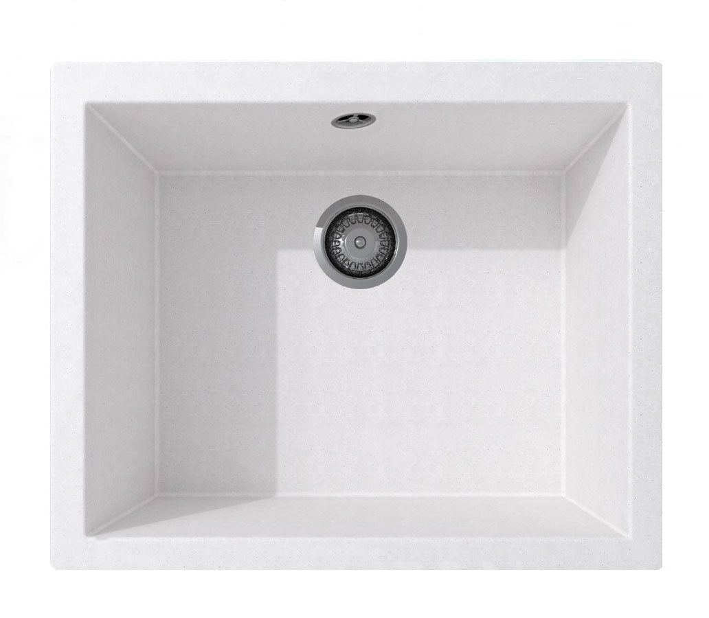 Kitchen Single Inset/Undermount 440mm Square White Composite Kitchen Single Inset/Undermount 440mm Square White Composite