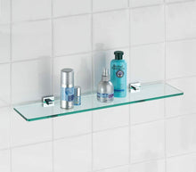 Load image into Gallery viewer, Glass Fittings 50 cm Glass Chrome Fittings 50cm Bathroom Shelf Shelves Floating Wall Mounted Accessory
