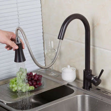 Load image into Gallery viewer, Kitchen Tap Pull Out Hose Kitchen Tap Black Finish Mixer Tap with Pull Out Hose Monobloc Sink Faucet 360°

