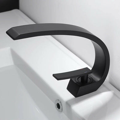 Black Taps For Bathroom Waterfall Black Basin Sink Finish Modern Bathroom Mixer Mono Tap Cloakroom