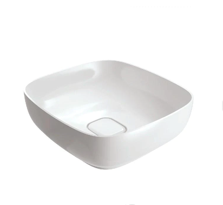 Basin Sink Countertop Basin Sink Countertop Cloakroom Ceramic Bowl Bathroom Square White 400mm