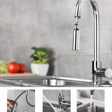 Load image into Gallery viewer, kitchen tap with pull out spray Kitchen Tap Chrome Finish Swivel Kitchen Faucet Pull Out Sprayer Mixer Tap
