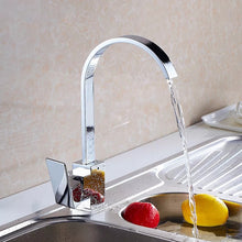 Load image into Gallery viewer, mixer kitchen tap chrome Kitchen Tap Chrome Finish Mixer Tap Square Faucet
