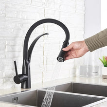 Load image into Gallery viewer, Kitchen Tap Kitchen Tap Black Finish Rotation 360 Pull Down Spray Faucet
