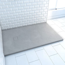 Load image into Gallery viewer, Shower Tray Light Grey Slate Effect Slim Shower Tray

