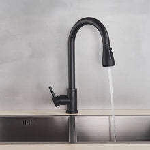 Load image into Gallery viewer, Kitchen Tap Kitchen Tap Black Finish Pull Out 360°Swivel Spout Spray Faucet
