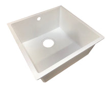 Load image into Gallery viewer, 440 x 440 x 260 mm Basin Sink Kitchen Single Inset/Undermount 440mm Square White Composite

