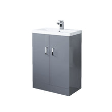 Load image into Gallery viewer, Vanity Unit 600mm Gray Bathroom Storage Floor Standing Vanity Unit &amp; Ceramic Sink
