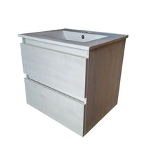 Load image into Gallery viewer, Vanity Unit 600mm Wall Hung Vanity Ceramic Sink Basin Unit 2 Drawer Cabinet Gray Finish
