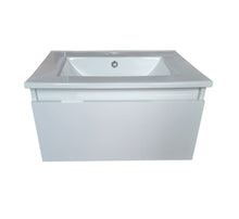Load image into Gallery viewer, Vanity Unit White Finish 600mm Wall Hung Vanity Ceramic Sink Basin Unit 1 Drawer Cabinet Gray Finish
