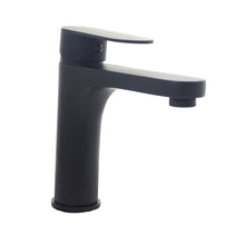 Load image into Gallery viewer, Black Basin Tap Round Bathroom Mono Black Basin Sink Mixer Tap Brass Single Lever Modern Black Finish
