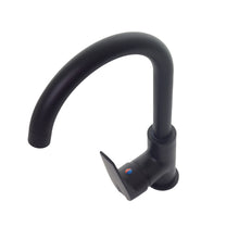 Load image into Gallery viewer, black kitchen tap  Round Neck Kitchen Tap Black Finish lever Mixer Tap Round Mono Brass Faucet
