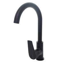 Load image into Gallery viewer, black kitchen tap Round Neck Kitchen Tap Black Finish lever Mixer Tap Round Mono Brass Faucet
