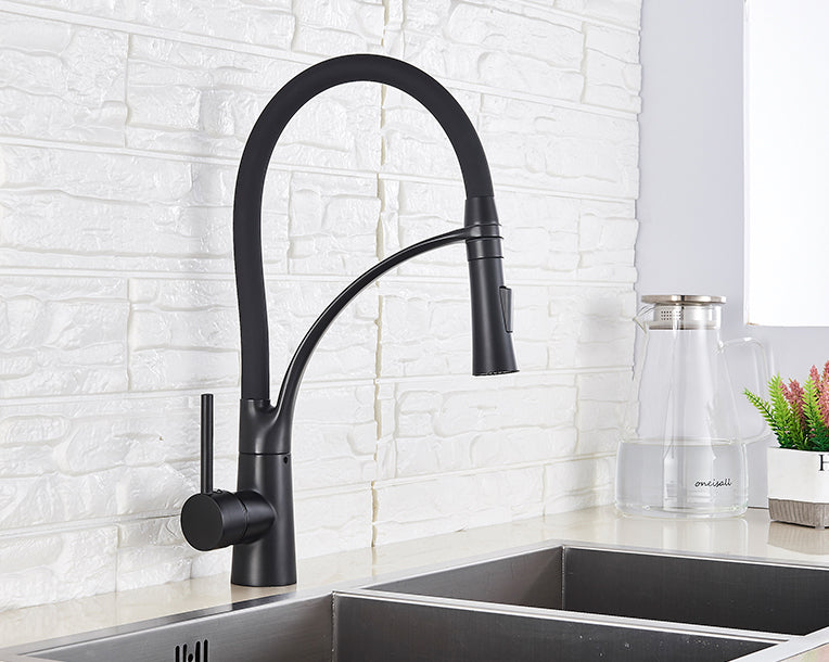 Kitchen Tap Kitchen Tap Black Finish Rotation 360 Pull Down Spray Faucet