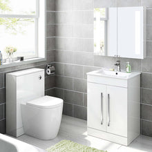 Load image into Gallery viewer, Vanty Unit Slim Edged Basin 600 x 400mm Square Vanity Unit with Long Handles and Slim Edged Basin

