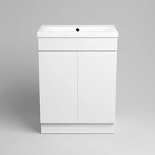Load image into Gallery viewer, Vanity Unit White Finish 600 x 400mm Square Vanity Unit and Mid-Edged Basin - HandleLess

