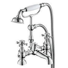 Load image into Gallery viewer, Shower Bath Filler Tap Victorian Style Deck Mounted Chrome

