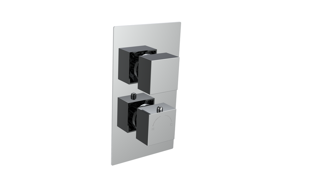Termostatic Mixer Concealed Shower Valve 2 Way 2 Handles Square