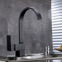 Load image into Gallery viewer, Kitchen Tap Kitchen Tap Black Finish Lever Mixer Tap Square Mono Faucet
