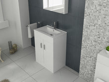 Load image into Gallery viewer, Free Standing Vanity Unit 600mm White Free Standing Vanity Unit and Slim-Edge Basin
