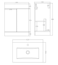 Load image into Gallery viewer, Basin Sink 600mm White Free Standing Vanity Unit and Slim-Edge Basin
