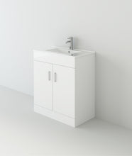 Load image into Gallery viewer, Free Standing Vanity Unit 700mm White Free Standing Vanity Unit and Slim-Edge Basin
