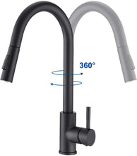 Load image into Gallery viewer, Kitchen Tap Black Finish Mixer Tap with Pull Out Hose Monobloc Sink Faucet Kitchen Tap Black Finish Mixer Tap with Pull Out Hose Monobloc Sink Faucet
