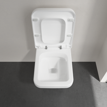 Load image into Gallery viewer, Square Soft Close Seat Bathroom Toilet Pan Ceramic Wall Hung Rimless Square Soft Close Seat Bathroom Toilet Pan Ceramic Wall Hung Rimless

