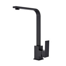 Load image into Gallery viewer, black kitchen tap Mixer Tap Square Mono Brass Faucet Kitchen Tap Black Finish Square Neck Sink Taps lever
