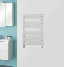 Load image into Gallery viewer, White Oval Panel Bathroom Radiator
