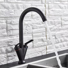 Load image into Gallery viewer, Kitchen Tap Kitchen Tap Black Finish Dual Lever Taps Mono Mixer Faucet
