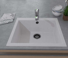 Load image into Gallery viewer, Basin Sink White Undermount Kitchen Single Inset/Undermount 440mm Square White Composite

