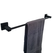Load image into Gallery viewer,  black towel holder Black Bathroom Wall Mounted Modern Towel Holder Black Square Stylish Accessory
