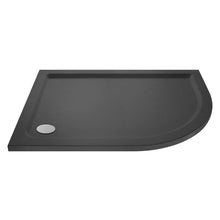 Load image into Gallery viewer, Shower Tray 1200 x 800mm Graphite Slate Effect Offset Quadrant Shower Tray Anthracite Finish
