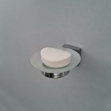 Load image into Gallery viewer, Frosted Glass Brass Wall Mounted Soap Holder Frosted Glass

