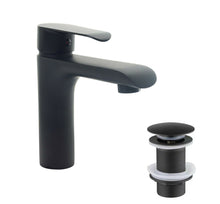 Load image into Gallery viewer, Basin Tap TB+ Bathroom Black Basin Sink Mixer Tap &amp; Slotted Click Clack Set Offer
