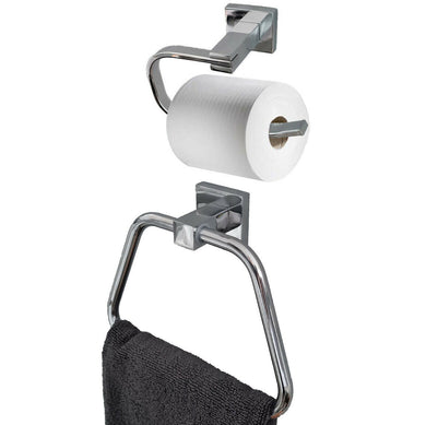 Bathroom Accessories The Bath Plus+ Bathroom Accessory Set Modern Toilet Roll Holder & Towel Holder Set Offer
