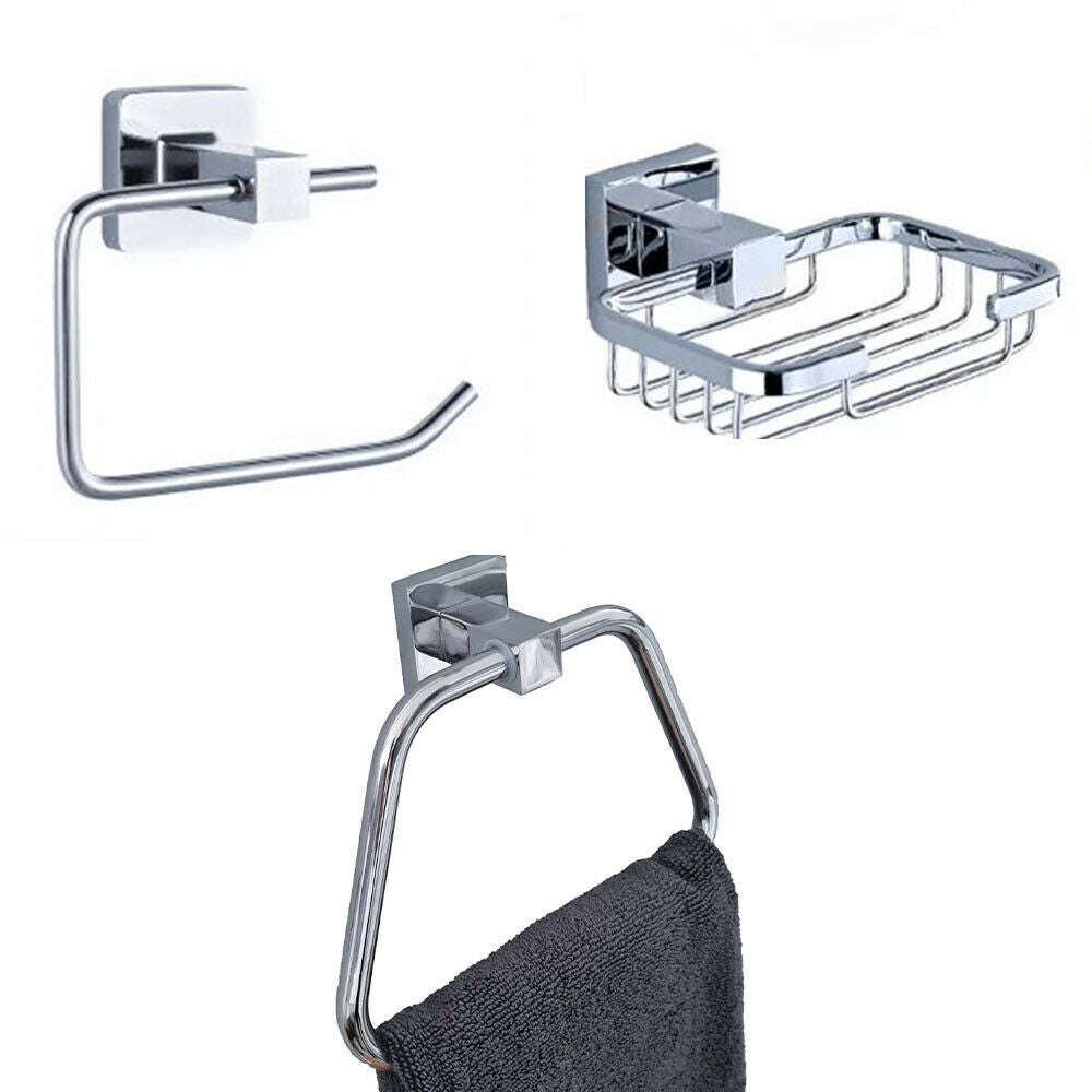 Bathroom Chrome Accessories Bathroom Set Toilet Roll Holder Soap Chrome Finish Stainless Steel Towel Ring Set Offer