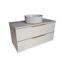 Load image into Gallery viewer, 2 Drawer Cabinet White Finish Vanity Unit 1000mm Wall Hung Vanity Unit 2 Drawer Cabinet White Finish

