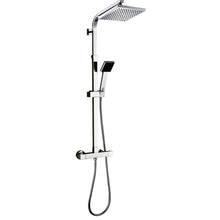 Load image into Gallery viewer, Bathroom Mixer Shower Set Twin Head Chrome Exposed Valve Square Set Chrome Finish Modern
