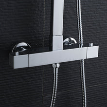 Load image into Gallery viewer, Bathroom Mixer Shower Set Twin Head Chrome Exposed Valve Square Set
