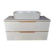 Load image into Gallery viewer, Wall Hung Vanity Unit 1000mm Wall Hung Vanity Unit 2 Drawer Cabinet White Finish
