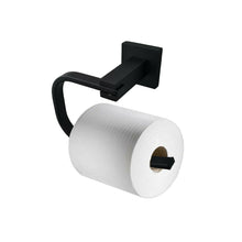 Load image into Gallery viewer, Wall Mounted Bathroom Accessory Black Matt Finish Hook And Toilet Roll Holder Set Offer
