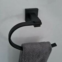 Load image into Gallery viewer, Towel Black Holder Black Matt Finish Wall Mounted Bathroom Accessory Set Toilet Roll Towel Ring
