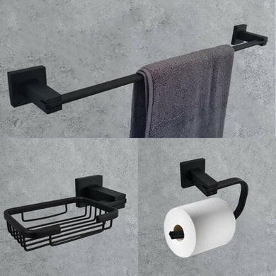 Bathroom Accessories Black Black Matt Square Concealed Fittings Black Matt Modern Bathroom Accessories Set Offer