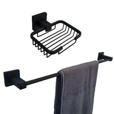 Bathroom Accessories Black Matt Finish Wall Mounted Bathroom Accessory 