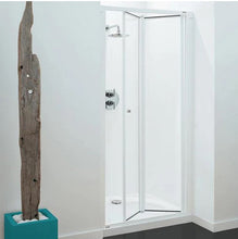 Load image into Gallery viewer, Bathroom Shower Door Bi-Fold Shower Bathroom 995mm White Frame Glass Shower Door Bi-Fold Shower Bathroom 995mm White Frame Glass Shower Door
